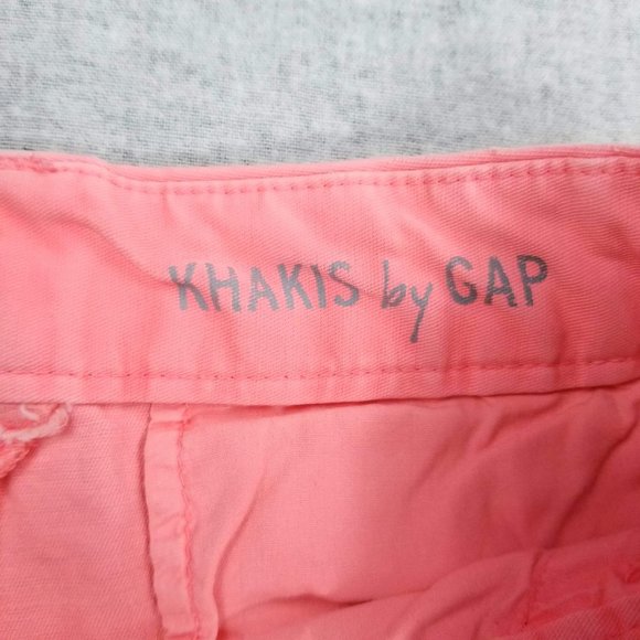 Khakis by Gap Boyfriend Roll-Up Shorts Size 00 Blazing Neon Pink - Picture 6 of 13